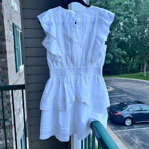 🆕 Chelsea&Violet White Ruffle Cotton Mini Dress Small Summer Boho Bridal Party - Picture 4 of 17